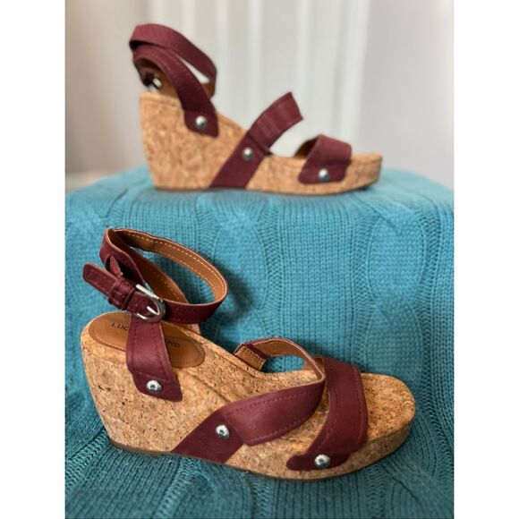 Lucky Brandy Leather Strappy Wedge - Picture 1 of 7